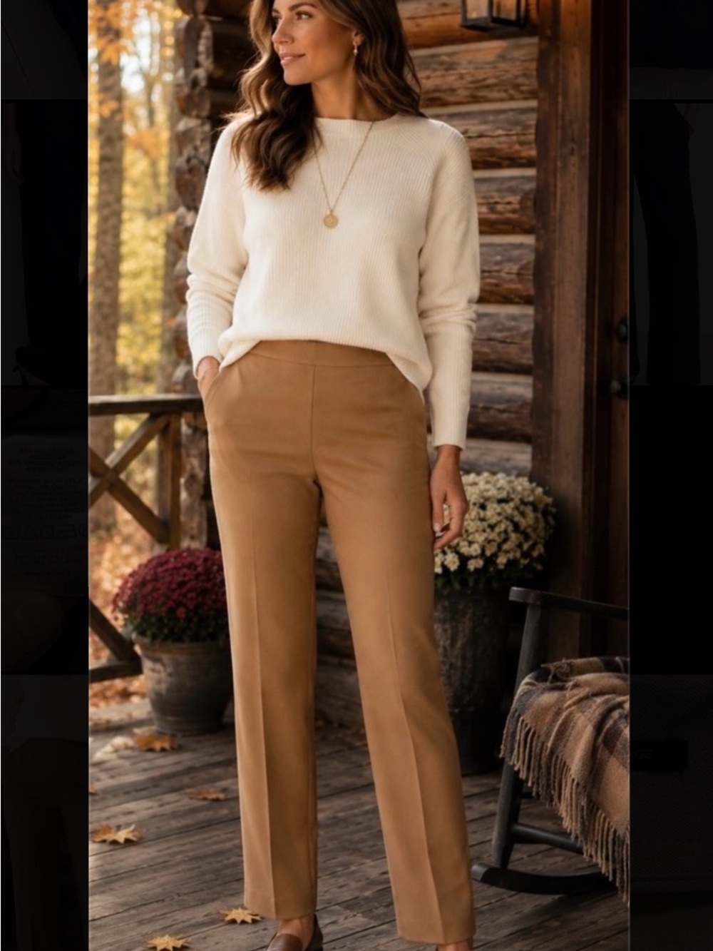 Talbots Heritage Side Zip Straight-Leg Pants Camel excellent condition size 8P